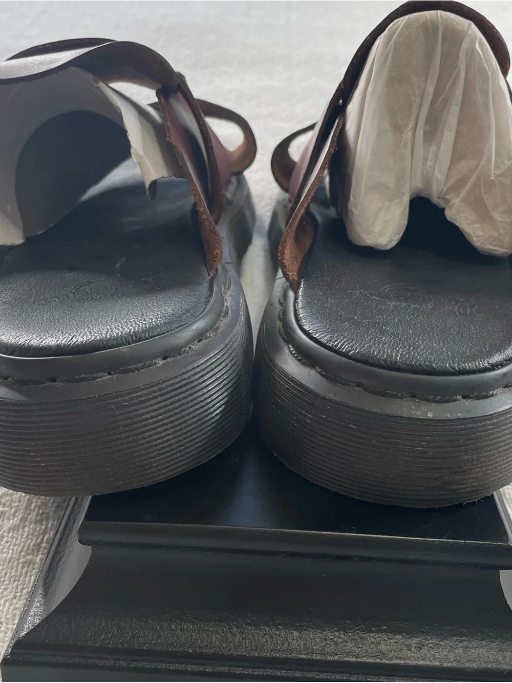 Dr. Martens Brown Brelada Leather Double-Strap Slide Sandals Size 13 - Picture 8 of 10
